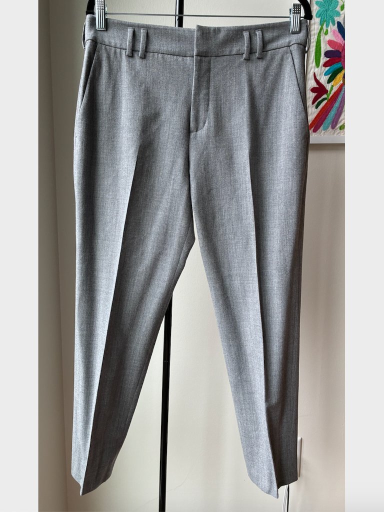 Vince Light Gray Wool-Cashmere Blend Tailored Pants - Size 10
